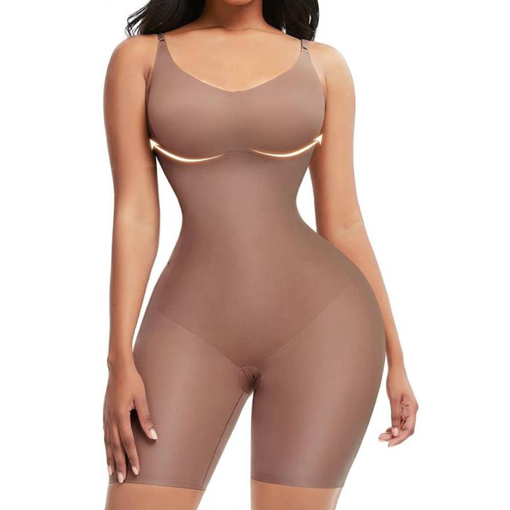 Shapewear Bodysuit for Women - Tummy Control Butt Lifter Open Back Mid  Thigh Seamless Full Body Shaper Women's Shaping Tops, Brown, XS/Small :  : Clothing, Shoes & Accessories