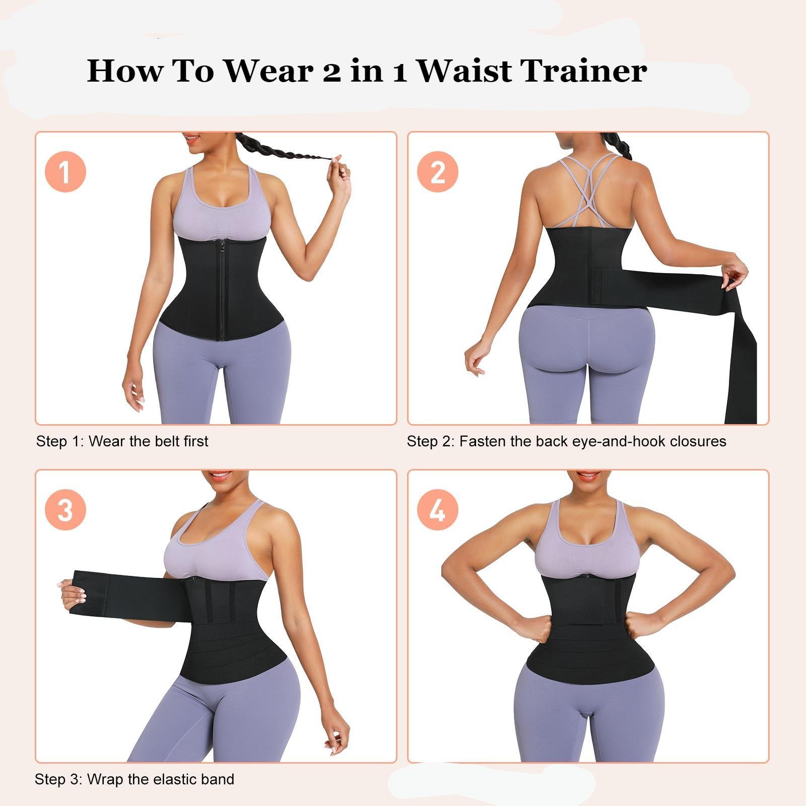2 in 1 Waist Trainer With Bandage Wrap - Max Shapewear