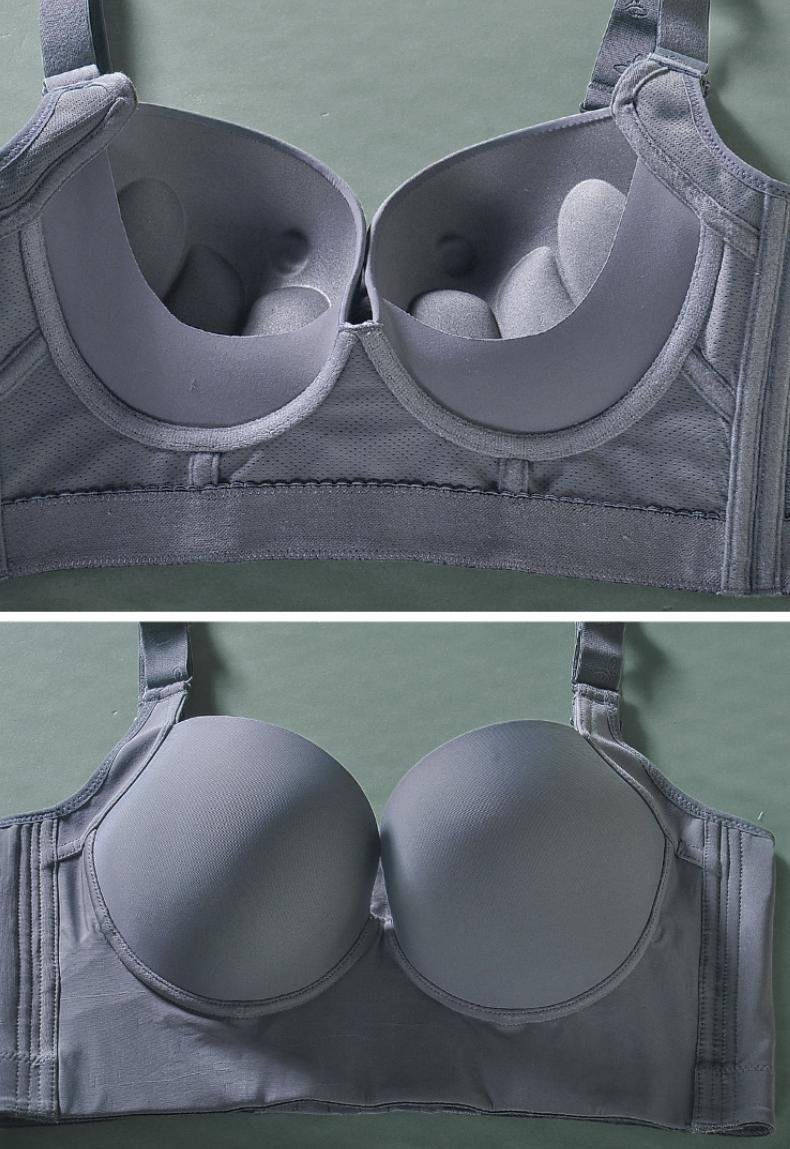 Women Deep Cup Bra Hides Back Fat Push Up Sports Bra Full Back Incorporated Coverage  Back Fat Bra with Shapewear(Gray, 34) at  Women's Clothing store